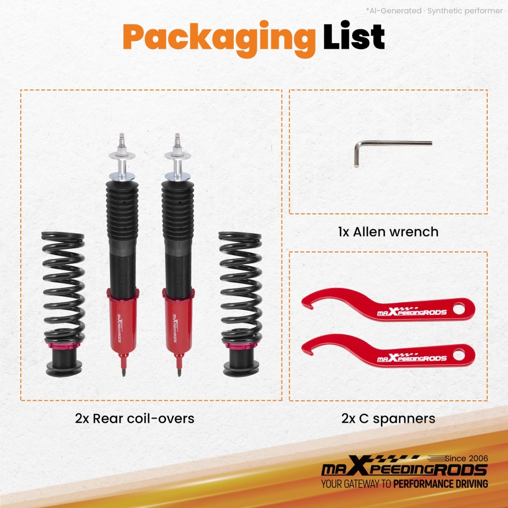 MaXpeedingrods Rear Coilovers Suspension Kit compatible for BMW E90 E92 RWD 328 335 04-13
