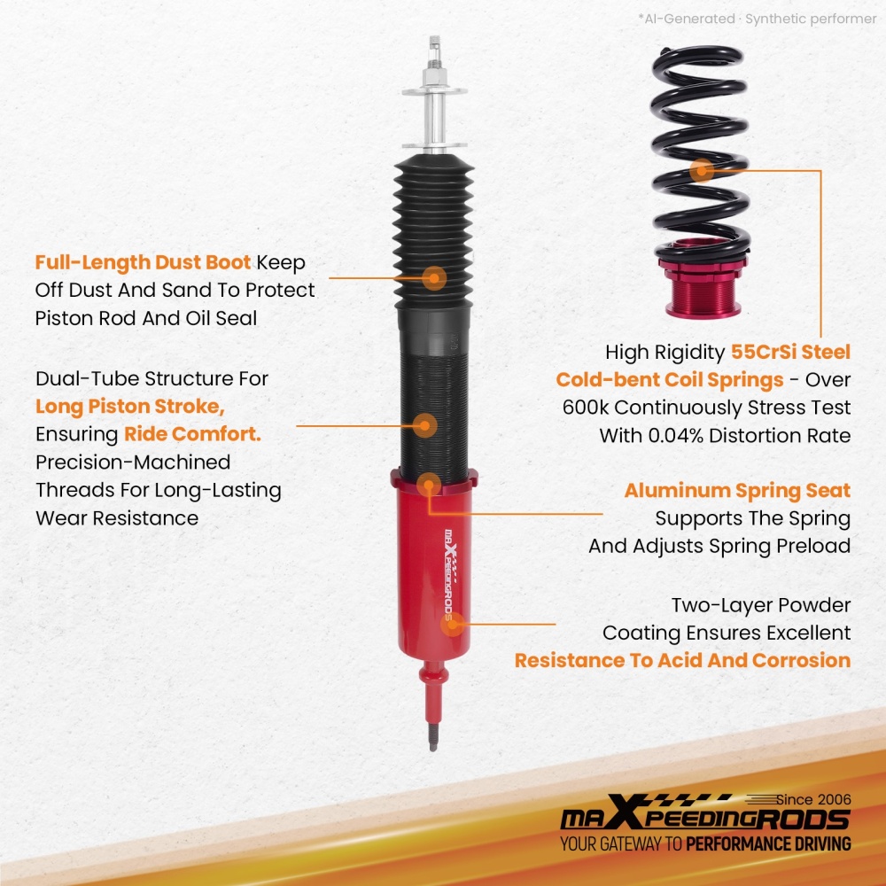 MaXpeedingrods Rear Coilovers Suspension Kit compatible for BMW E90 E92 RWD 328 335 04-13