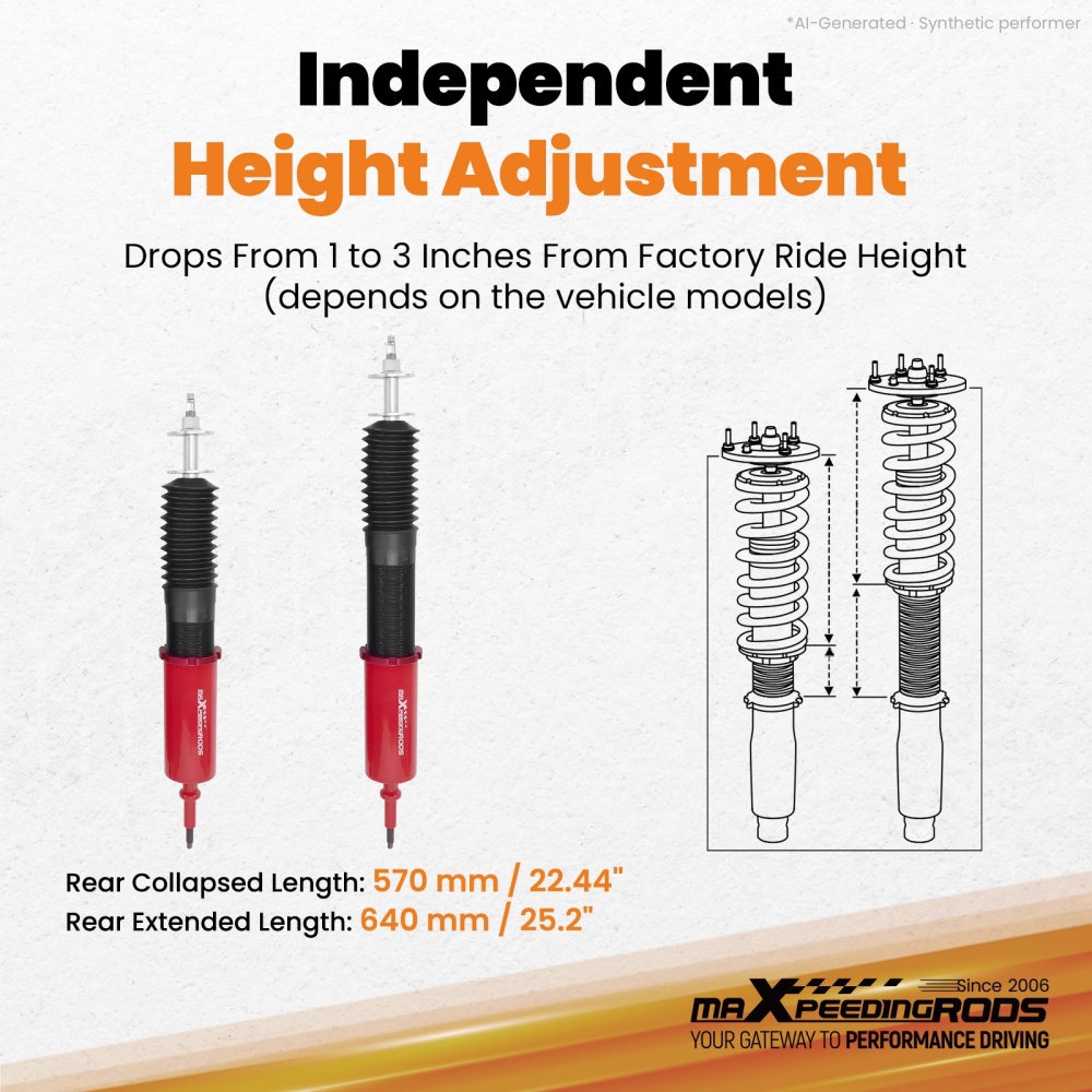 MaXpeedingrods Rear Coilovers Suspension Kit compatible for BMW E90 E92 RWD 328 335 04-13