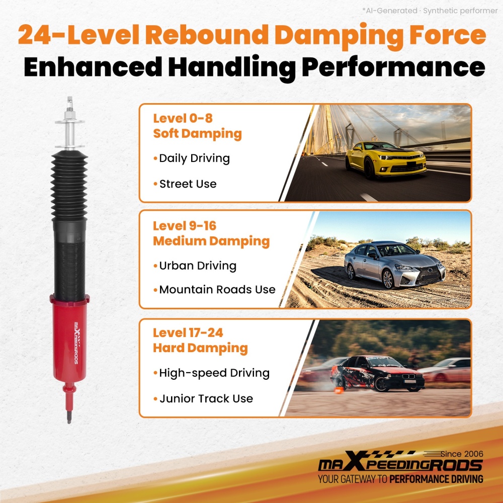 MaXpeedingrods Rear Coilovers Suspension Kit compatible for BMW E90 E92 RWD 328 335 04-13