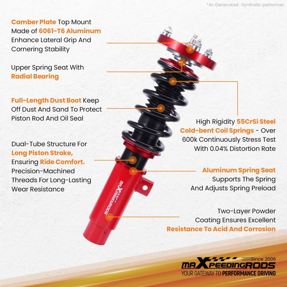 MaXpeedingrods 24 Way Damper Coilover Shocks compatible for BMW E92 E93 06-13 3 SERIES RWD