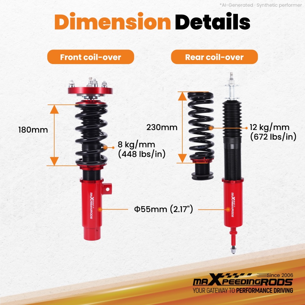 MaXpeedingrods 24 Way Damper Coilover Shocks compatible for BMW E92 E93 06-13 3 SERIES RWD