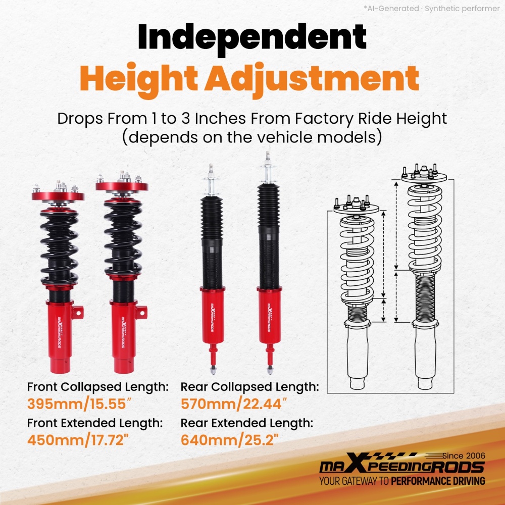 MaXpeedingrods 24 Way Damper Coilover Shocks compatible for BMW E92 E93 06-13 3 SERIES RWD
