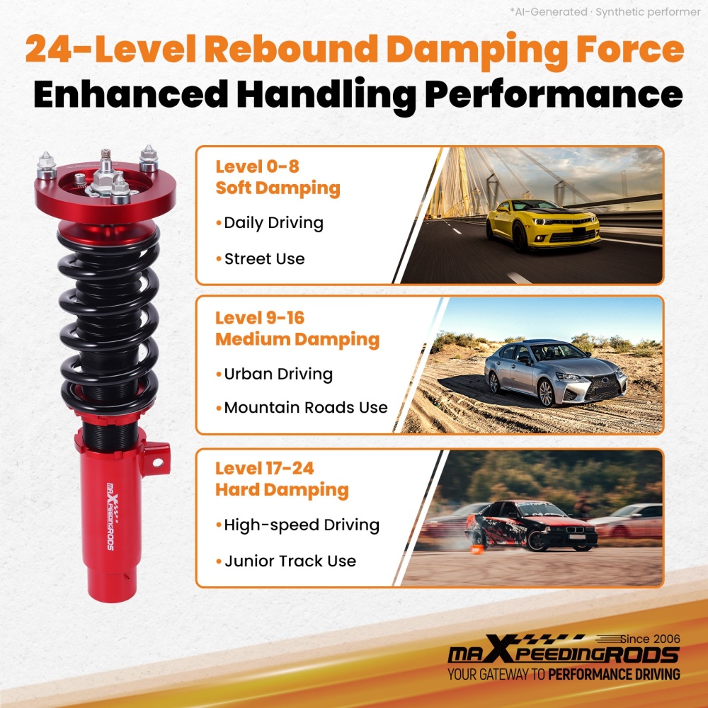 MaXpeedingrods 24 Way Damper Coilover Shocks compatible for BMW E92 E93 06-13 3 SERIES RWD