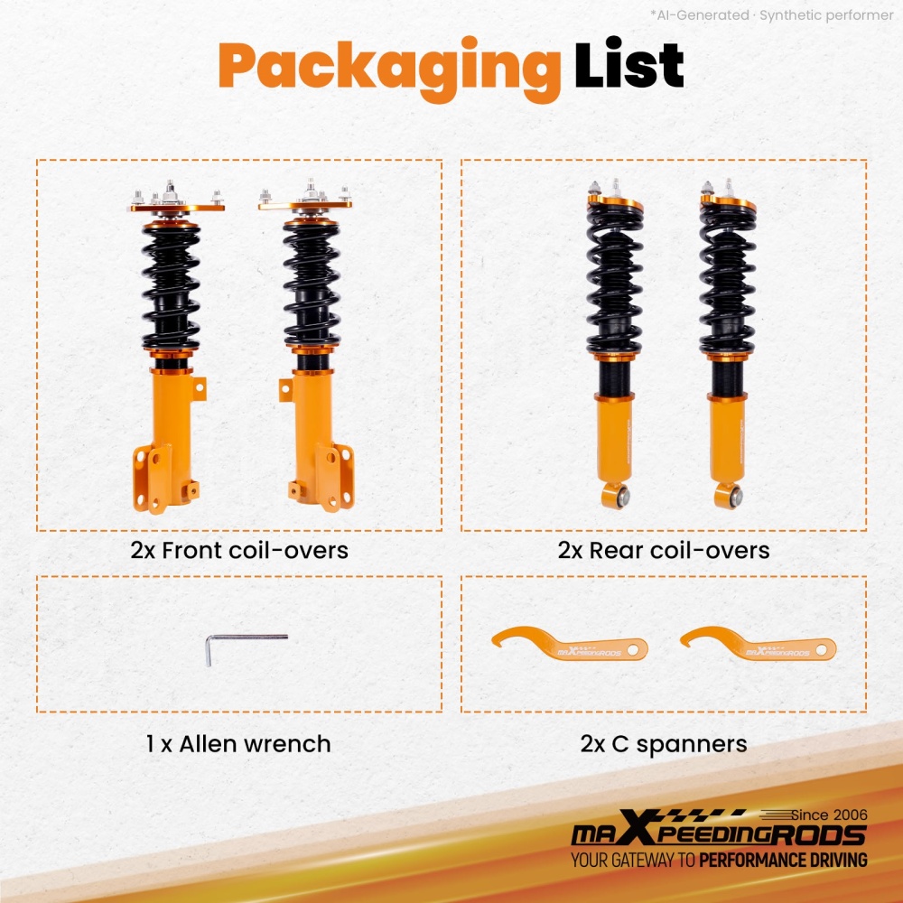 MaXpeedingrods Coilovers 24 Way Damper Kit compatible for Mitsubishi Galant 1999-2003