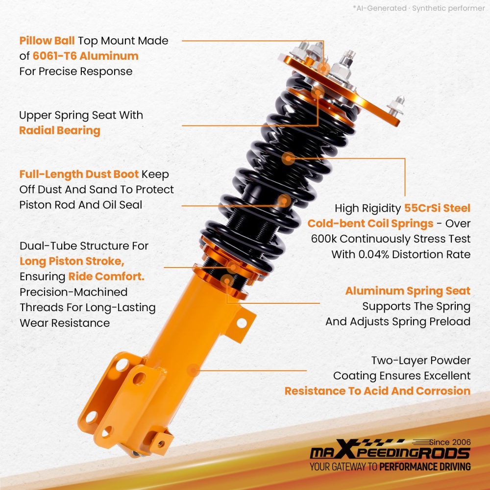 MaXpeedingrods Coilovers 24 Way Damper Kit compatible for Mitsubishi Galant 1999-2003