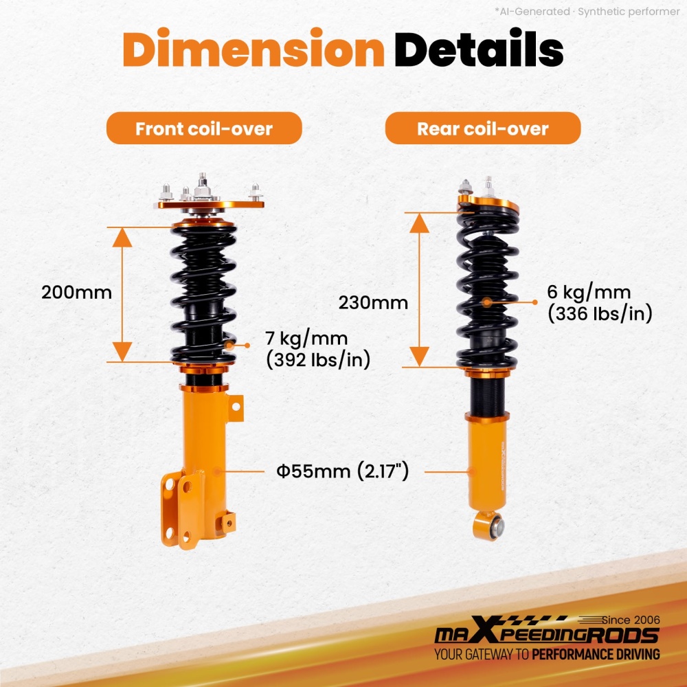 MaXpeedingrods Coilovers 24 Way Damper Kit compatible for Mitsubishi Galant 1999-2003