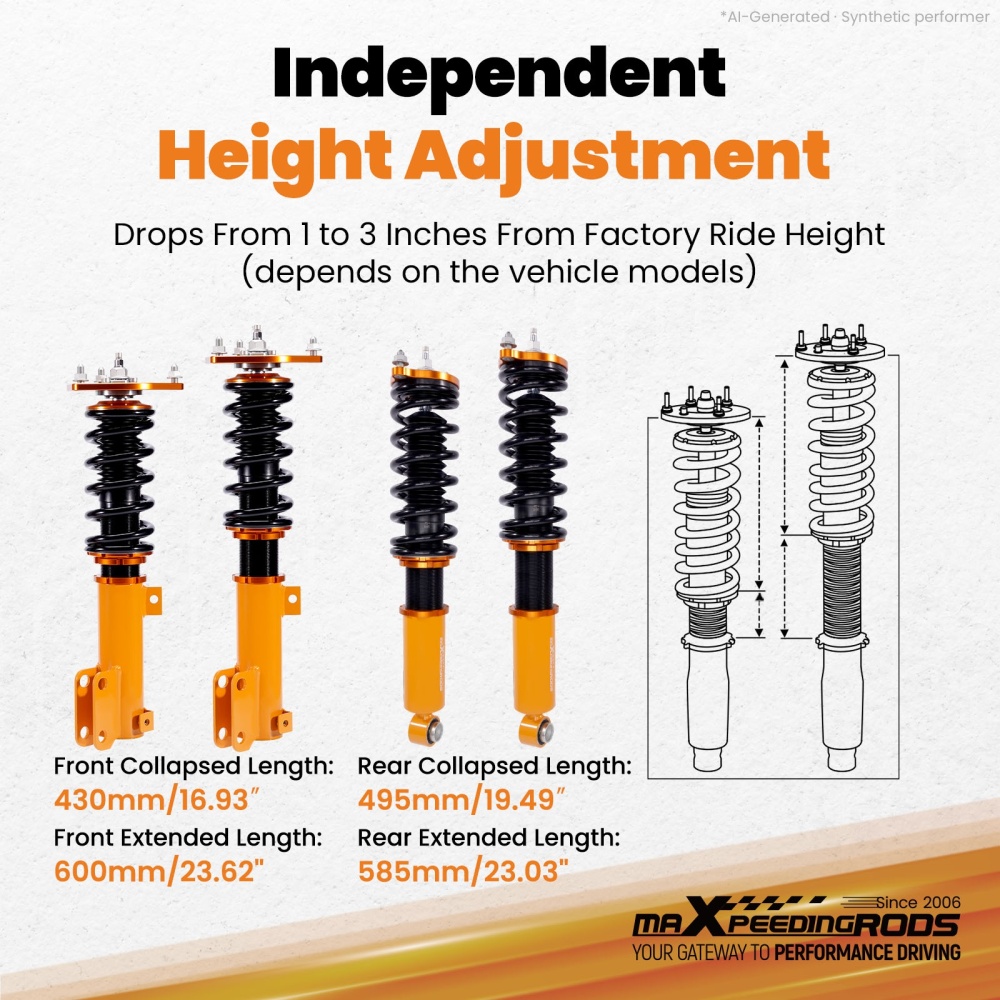 MaXpeedingrods Coilovers 24 Way Damper Kit compatible for Mitsubishi Galant 1999-2003
