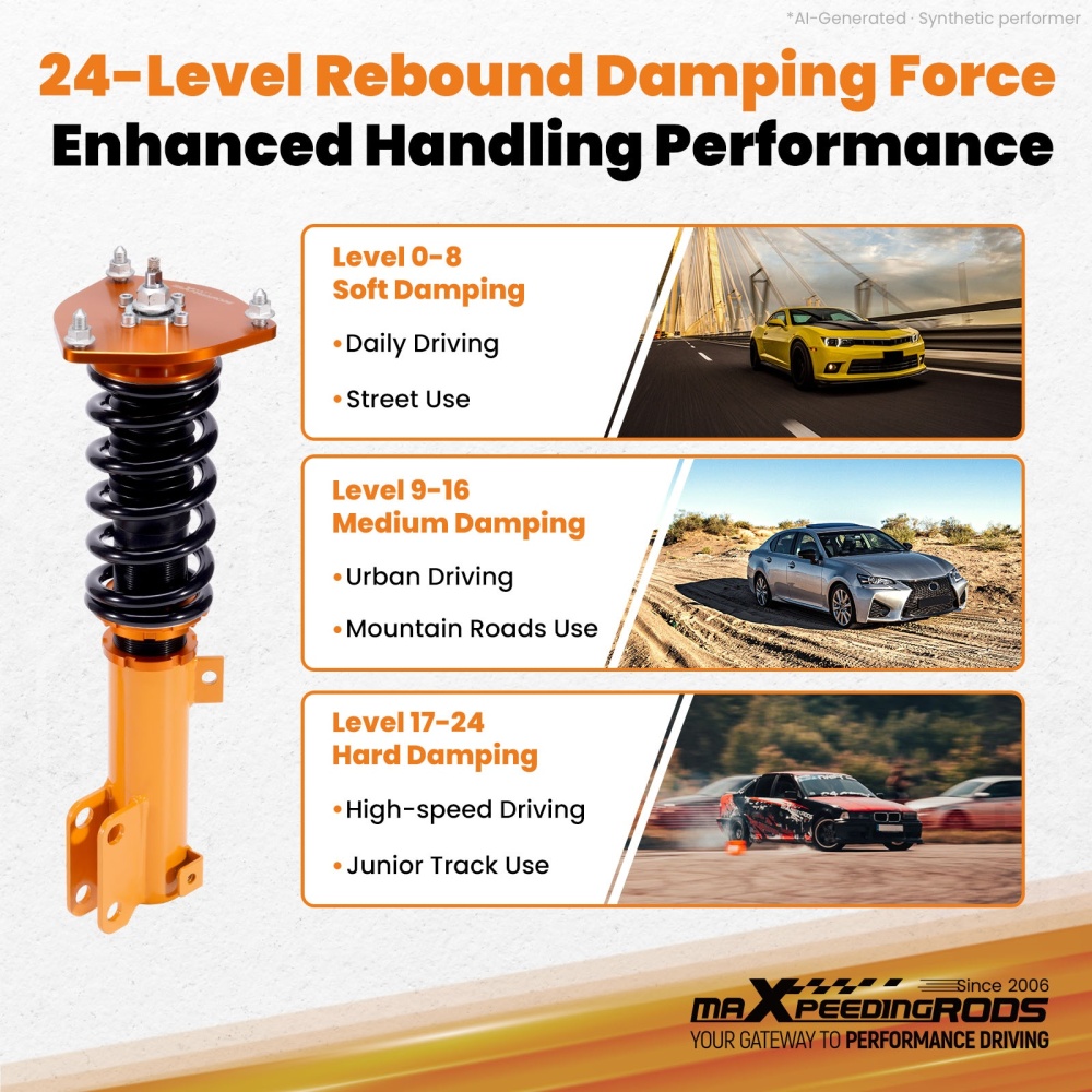 MaXpeedingrods Coilovers 24 Way Damper Kit compatible for Mitsubishi Galant 1999-2003
