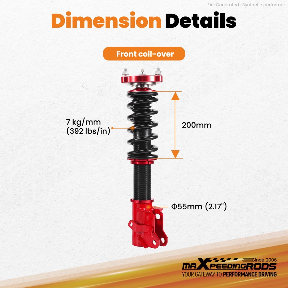 Front 24 Way Damping Coilovers Suspension Lowering Kit compatible for Honda Civic 06-11