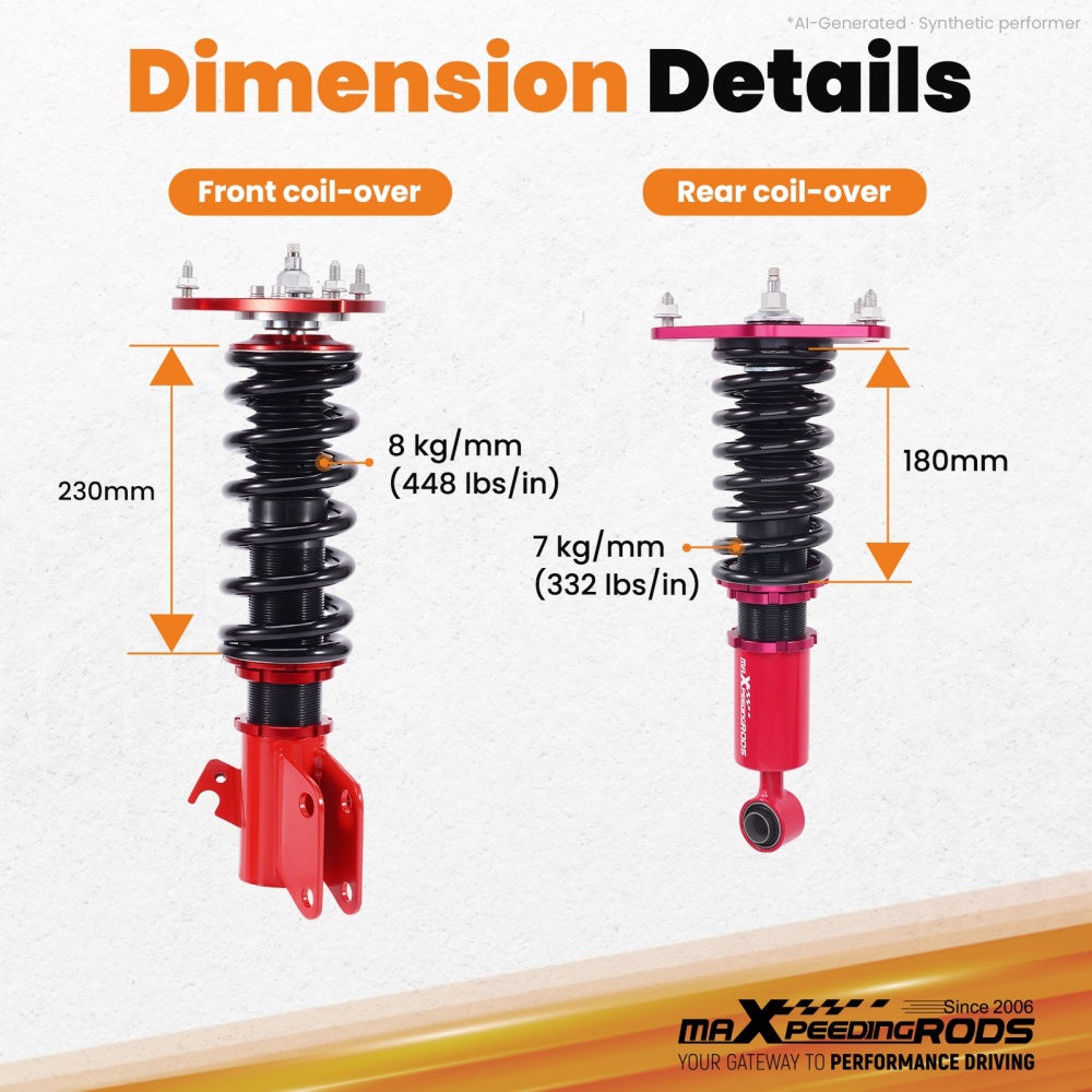 MaXpeedingrods 24 Step Coilovers Lowering Kit compatible for Subaru Impreza WRX Sedan 08-14