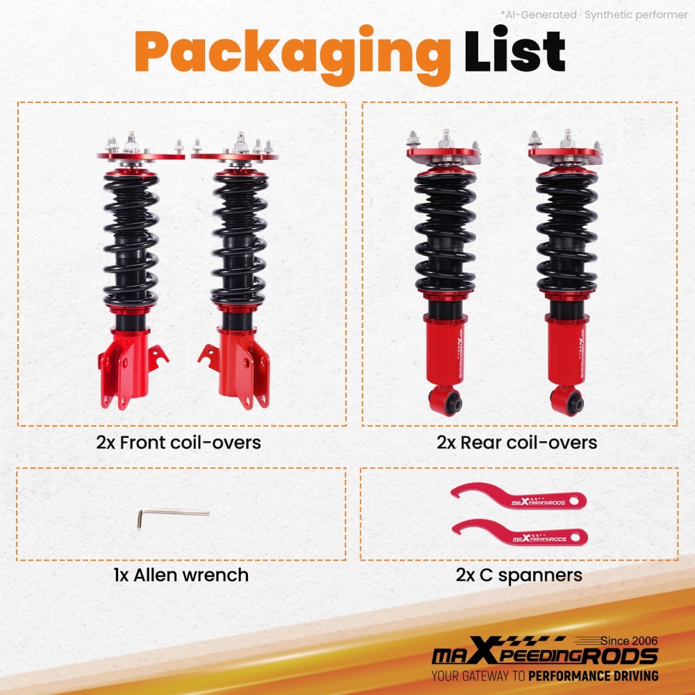 MaXpeedingrods 24 Step Coilovers Lowering Kit compatible for Subaru Impreza WRX Sedan 08-14