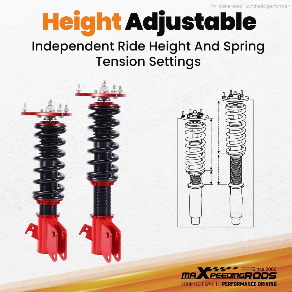 MaXpeedingrods 24 Step Coilovers Lowering Kit compatible for Subaru Impreza WRX Sedan 08-14