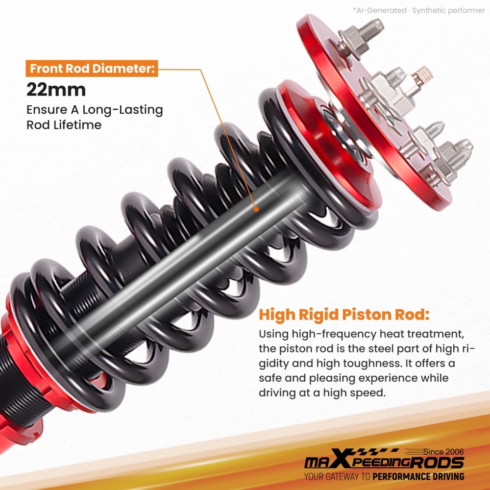 Maxpeedingrods Coilover Lowering Kit Adjustable Damper compatible for ACURA TL 09-14