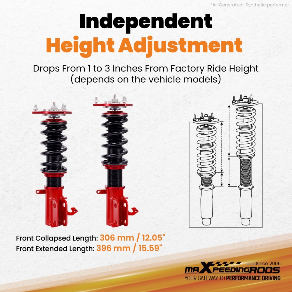 Front Coilovers compatible for Toyota Corolla E90 E100 E110 AE92AE101 AE111 1987-2002