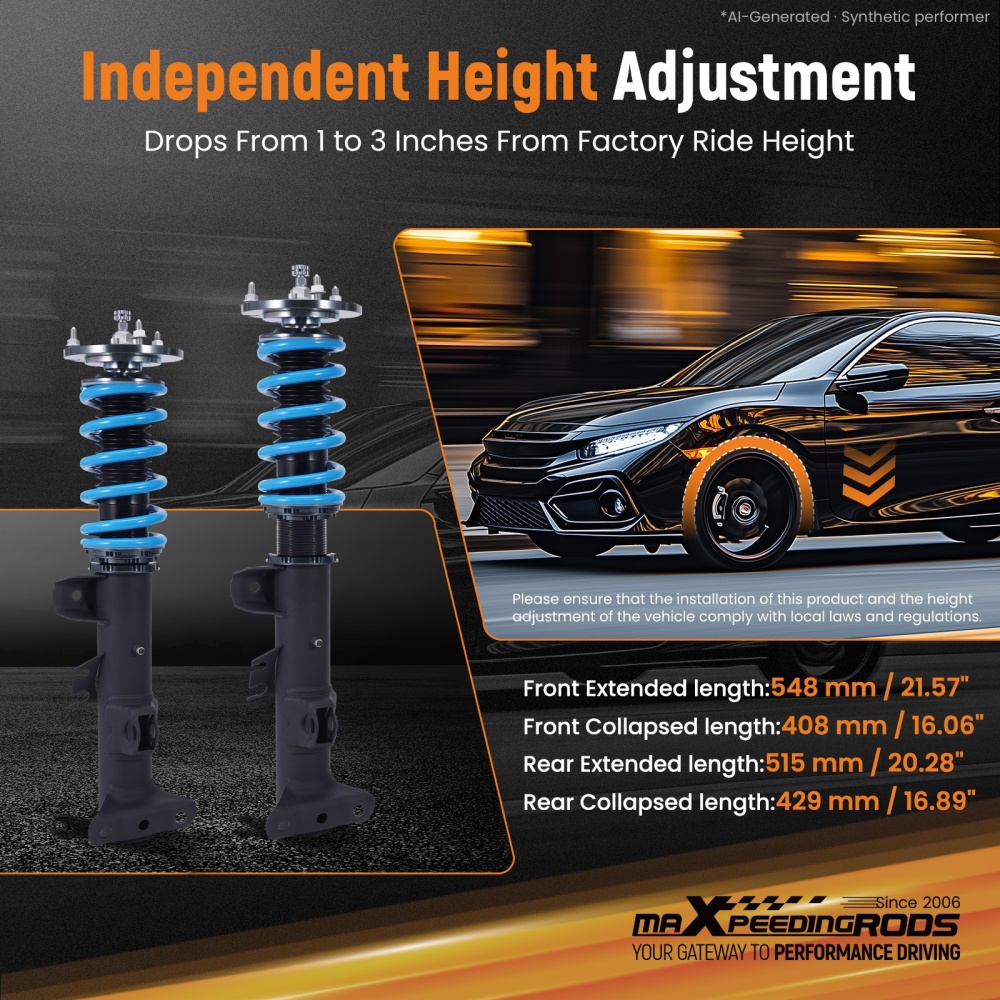 Upgrade Coilover Kit compatible for BMW 3 Series E36 Compact 1994-2000 316 318 323