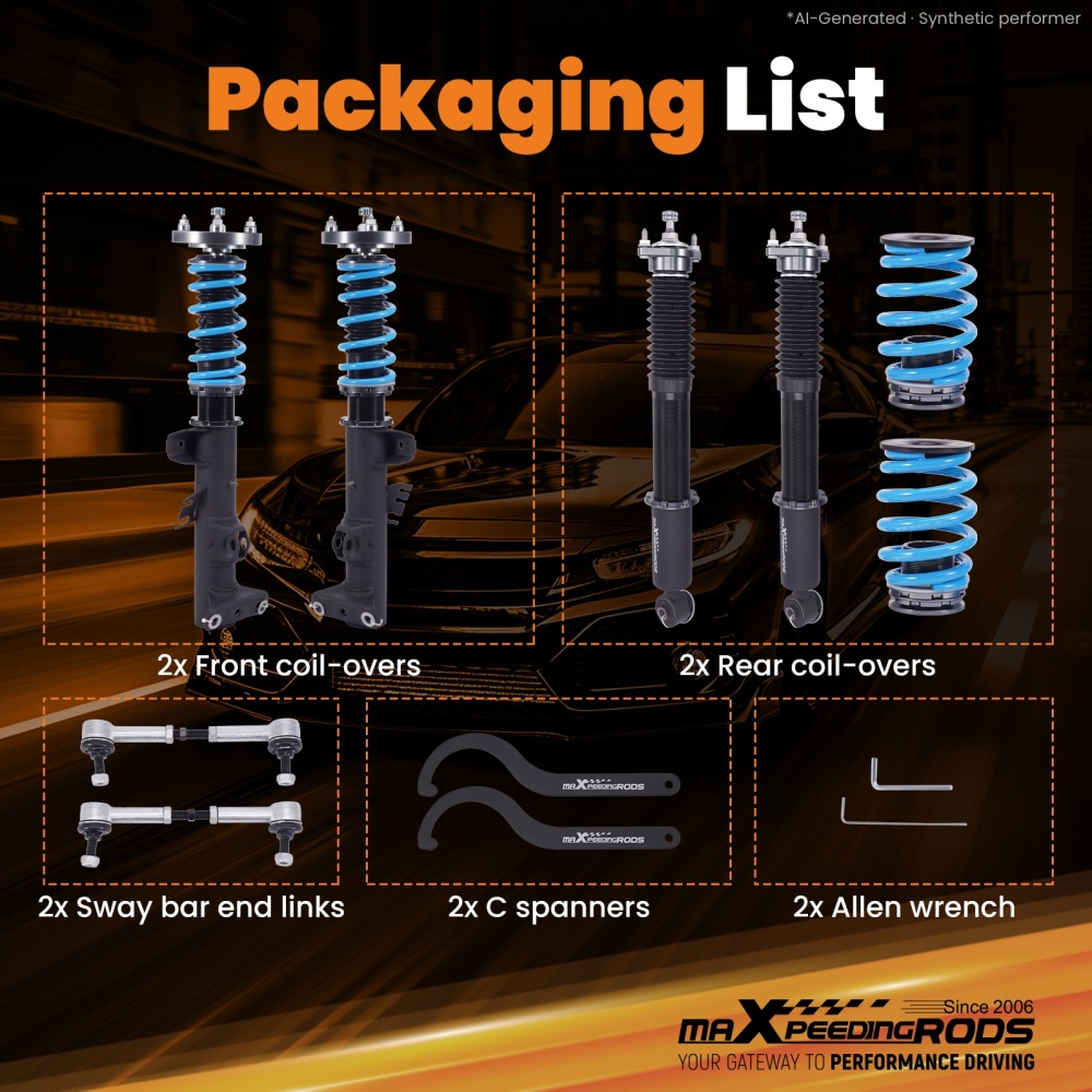 MaXpeedingrods T6 Racing Coilover Suspension Lowering Kit compatible for BMW Z3 E36 96-02