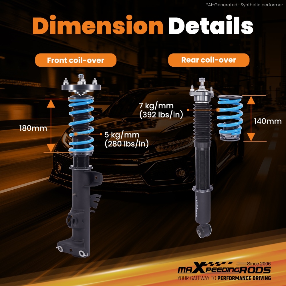 MaXpeedingrods T6 Racing Coilover Suspension Lowering Kit compatible for BMW Z3 E36 96-02