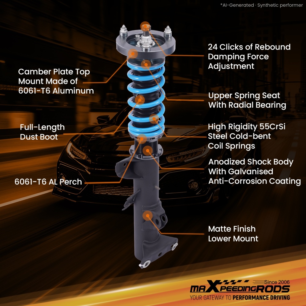 MaXpeedingrods T6 Racing Coilover Suspension Lowering Kit compatible for BMW Z3 E36 96-02