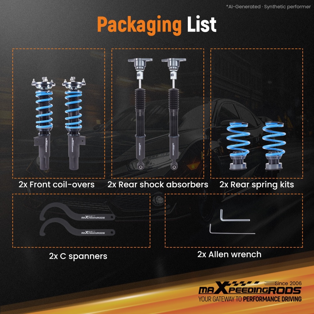 MaXpeedingrods T6 Coilover Suspension Kit compatible for Mazda 3 (BP) Sedan Hatchback 2019+