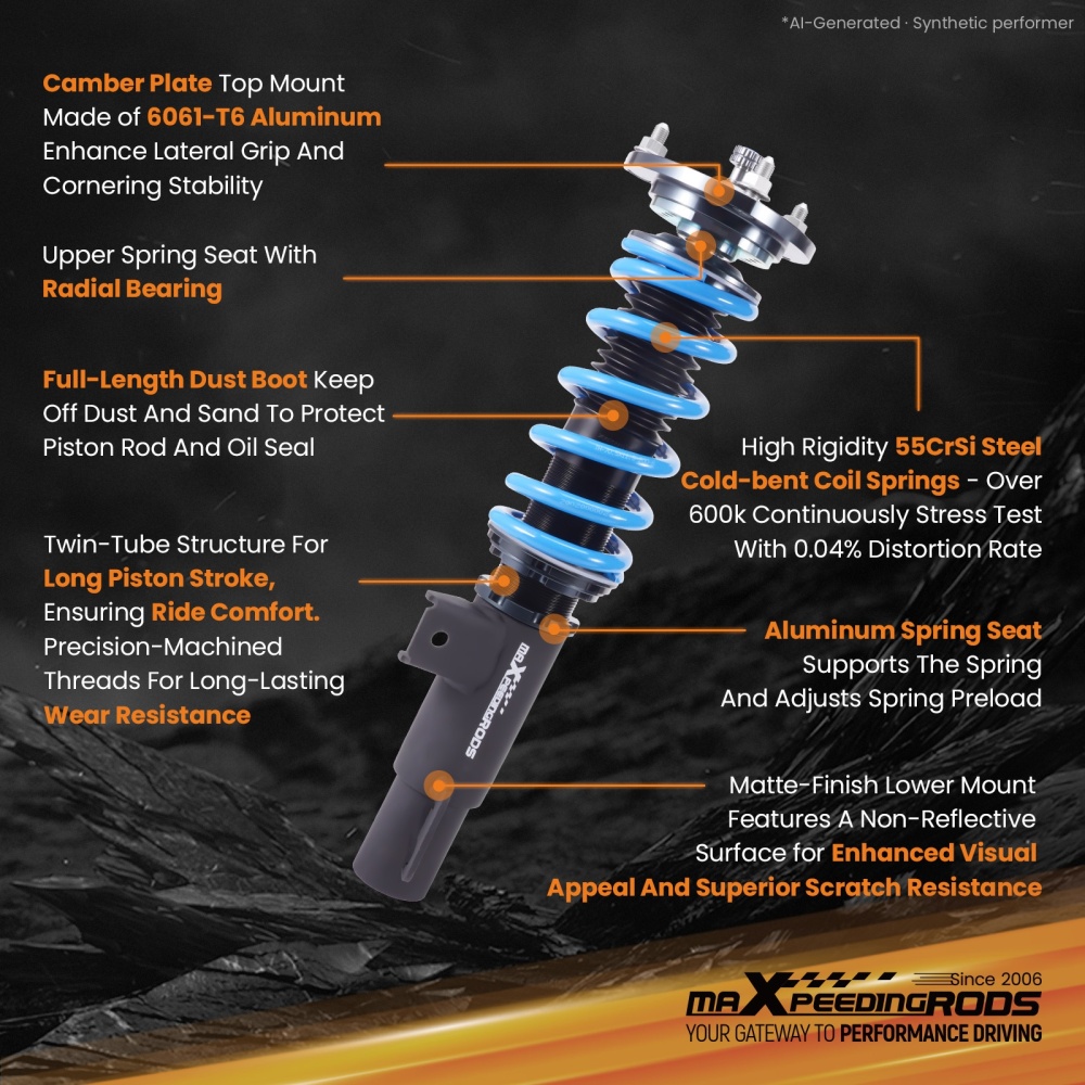 MaXpeedingrods T6 Coilover Suspension Kit compatible for Mazda 3 (BP) Sedan Hatchback 2019+