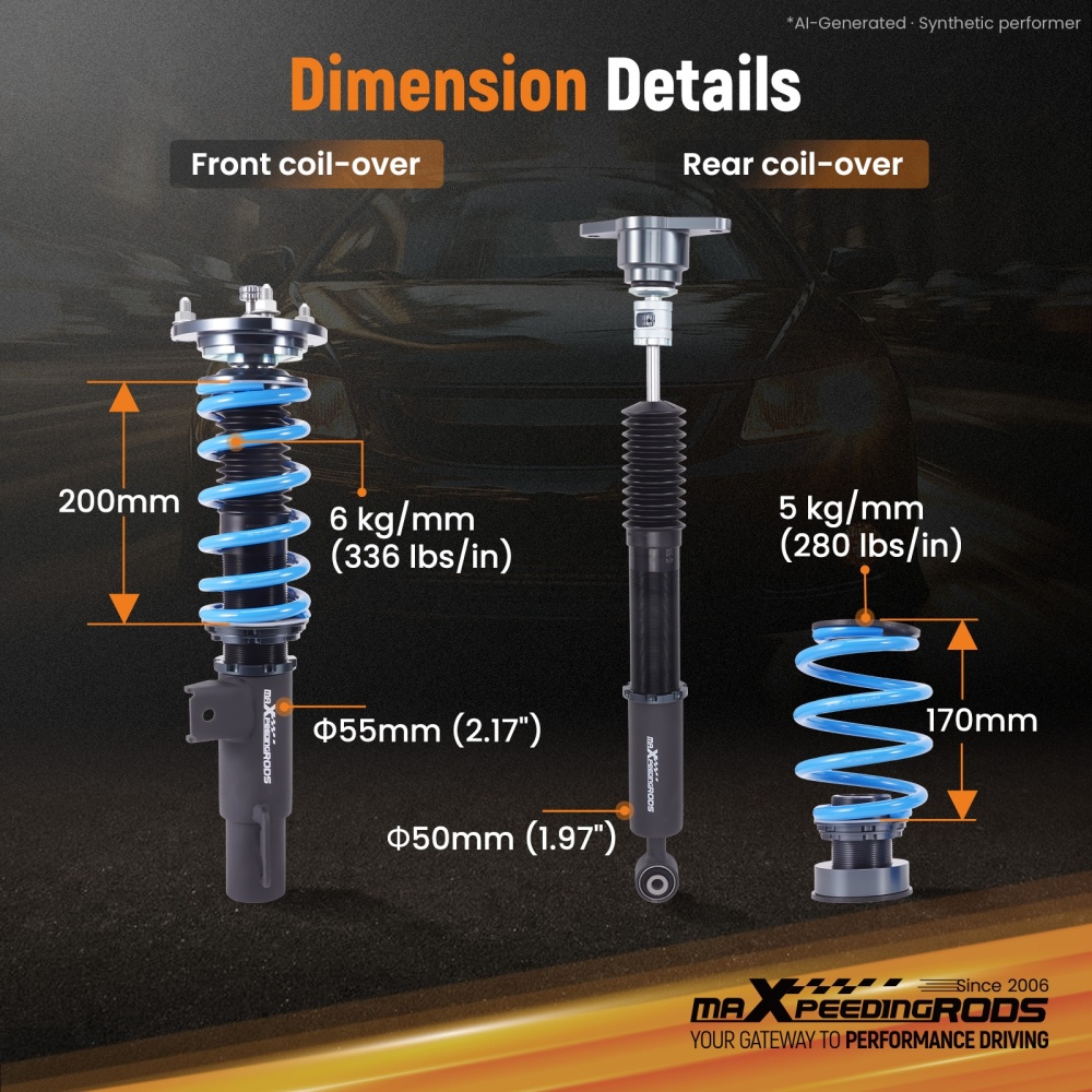 MaXpeedingrods T6 Coilover Suspension Kit compatible for Mazda 3 (BP) Sedan Hatchback 2019+
