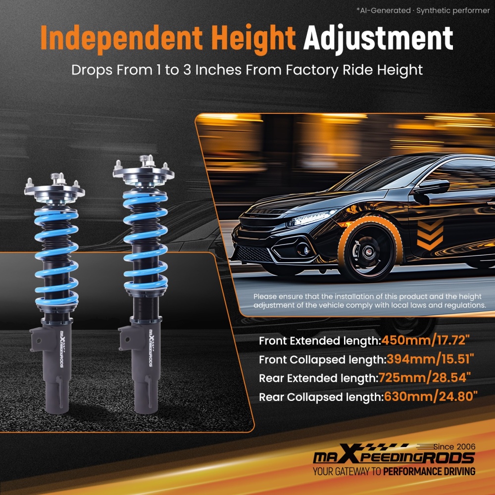 MaXpeedingrods T6 Coilover Suspension Kit compatible for Mazda 3 (BP) Sedan Hatchback 2019+