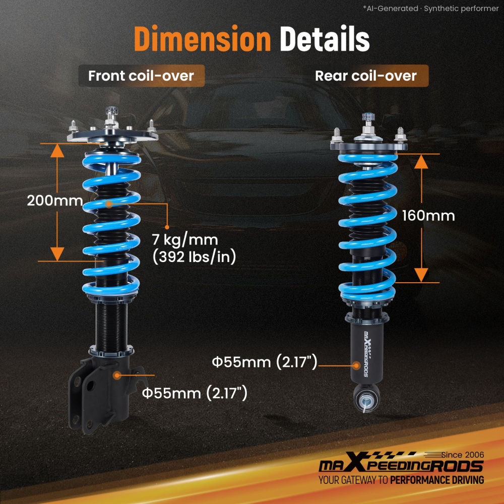 MaXpeedingrods 24 Way Adj. Coilovers Lowering Kit compatible for SUBARU OUTBACK BL/BP 03-09