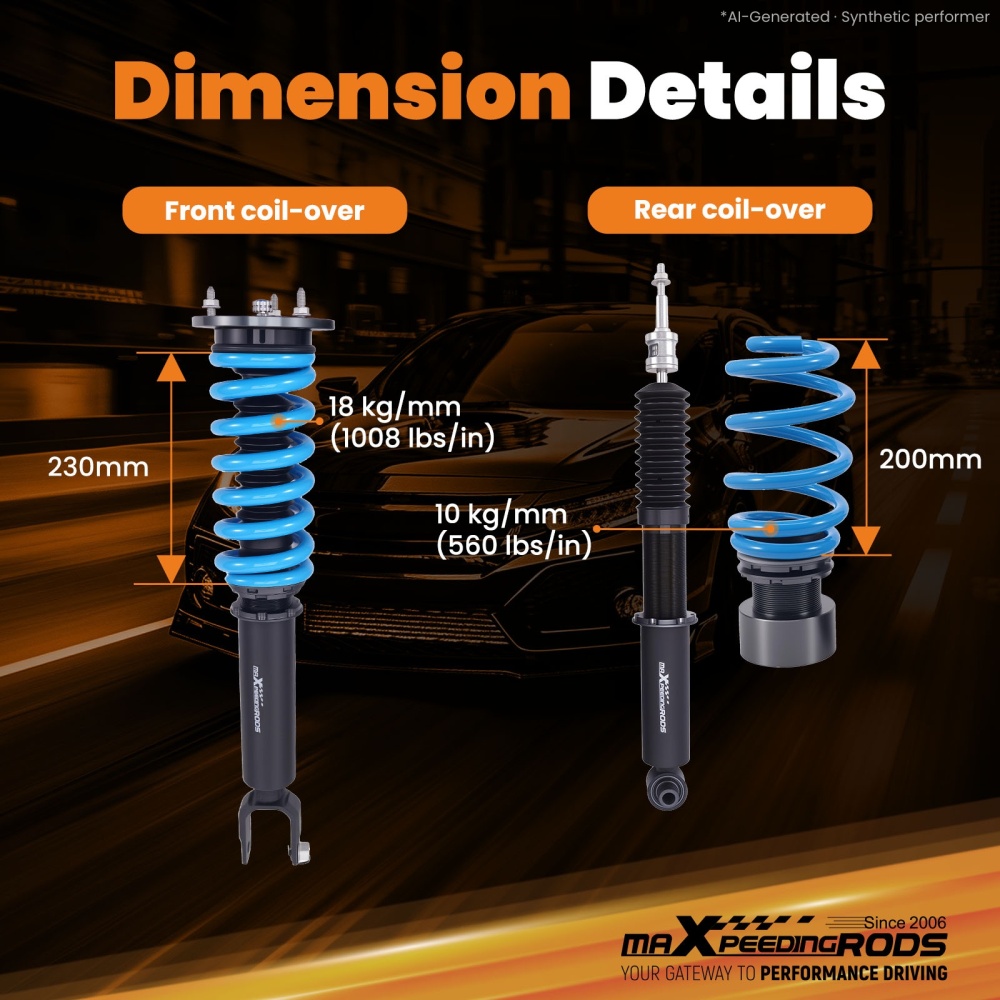 MaXpeedingrods T6 Coilovers Lowering Kit compatible for Jaguar XE RWD 2016-2021