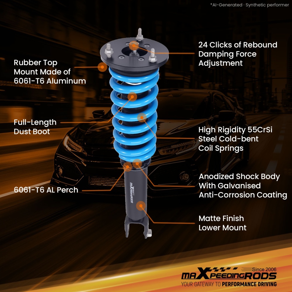 MaXpeedingrods T6 Coilovers Lowering Kit compatible for Jaguar XE RWD 2016-2021