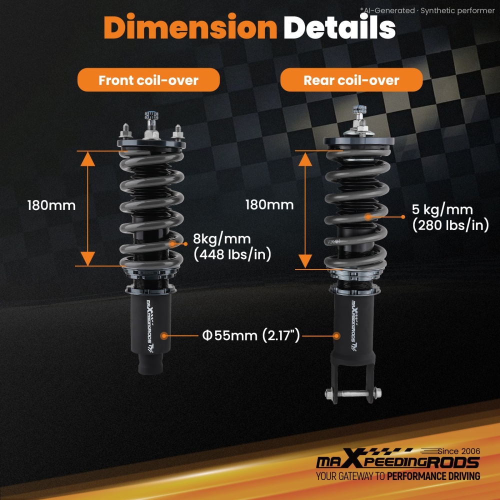 Performance Coilovers Kit compatible for Honda Civic 1988-00 EC ED EE EF EJ EK EM1 EJ6