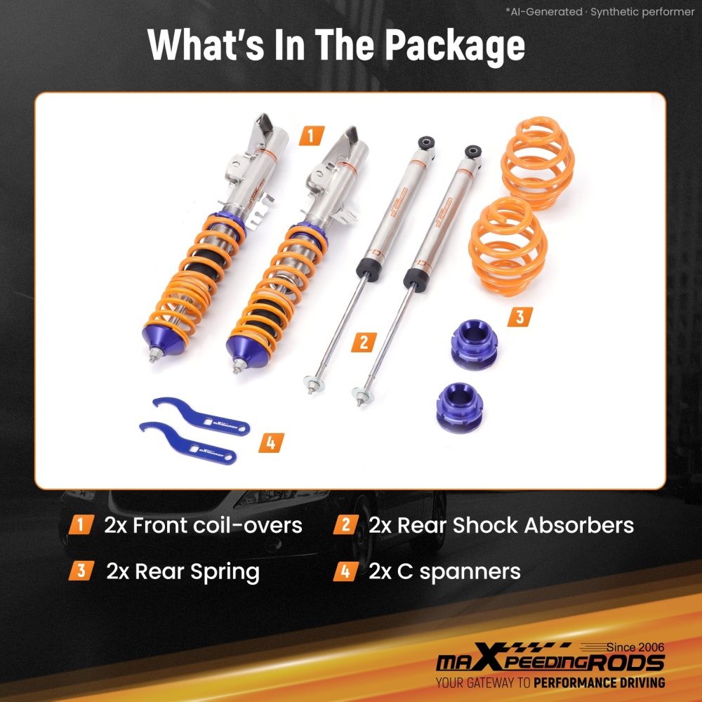 MaXpeedingrods Comfort 1 Coilovers Lowering Kit compatible for BMW 3 series E36 Coupe 91-99