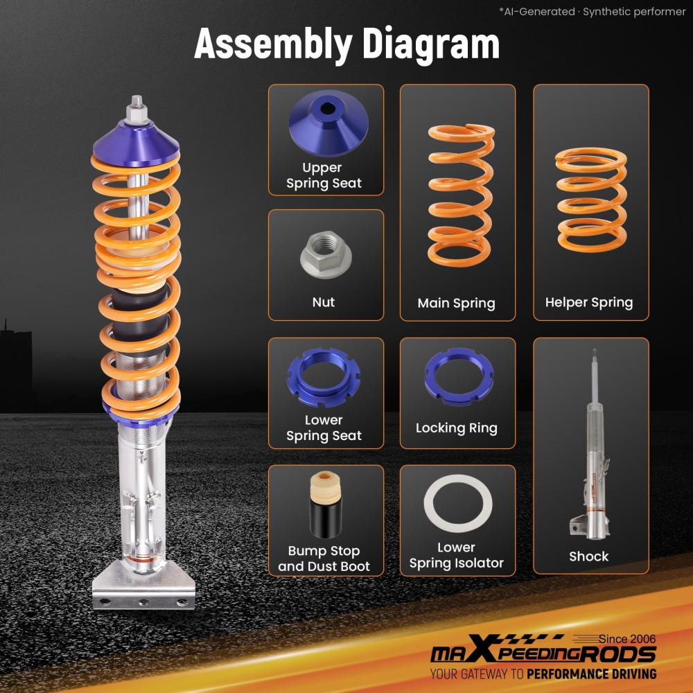 MaXpeedingrods Comfort 1 Coilovers Lowering Kit compatible for BMW 3 series E36 Coupe 91-99