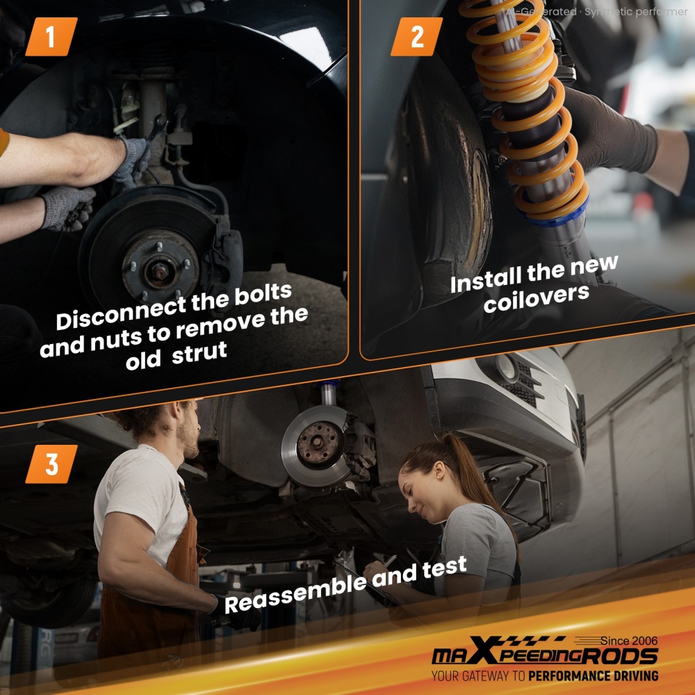 MaXpeedingrods Comfort 1 Coilovers Lowering Kit compatible for BMW 3 series E36 Coupe 91-99