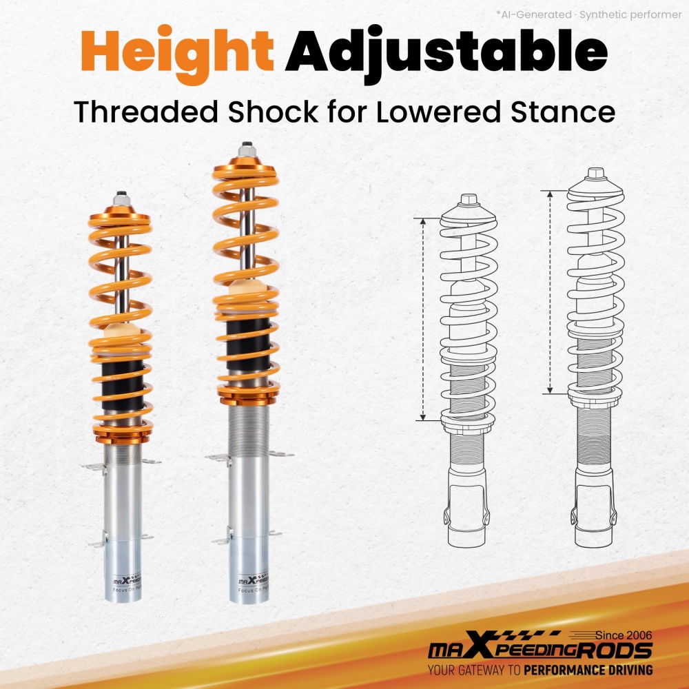 Coilovers Suspension Kit compatible for VW Golf Mk4 (1J) 2WD Inc GTi Shock Spring