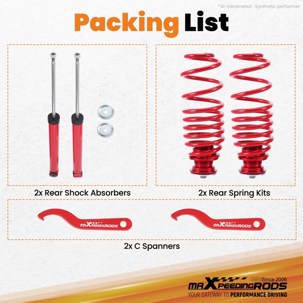 Rear Coilovers suspension lowering compatible for VW Golf mk 4 1998 - 2004