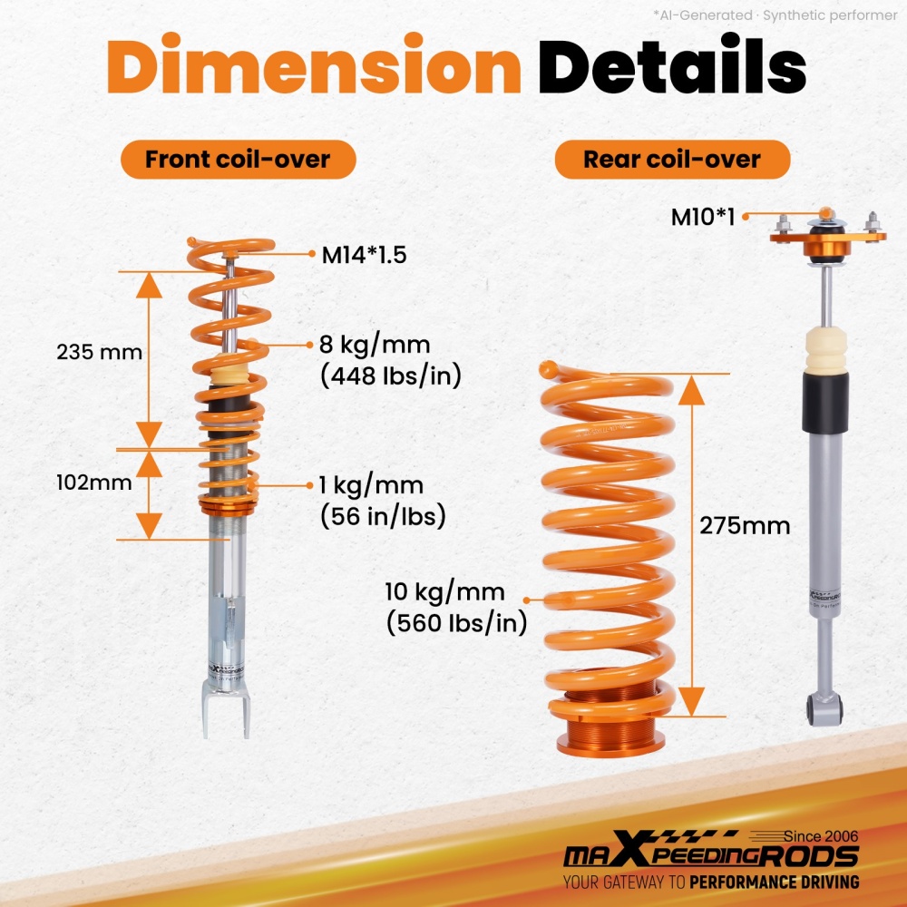 Coilovers Suspension Kit compatible for Dodge Magnum 2005-2008 compatible for Chrysler 300/300C SRT8 2WD