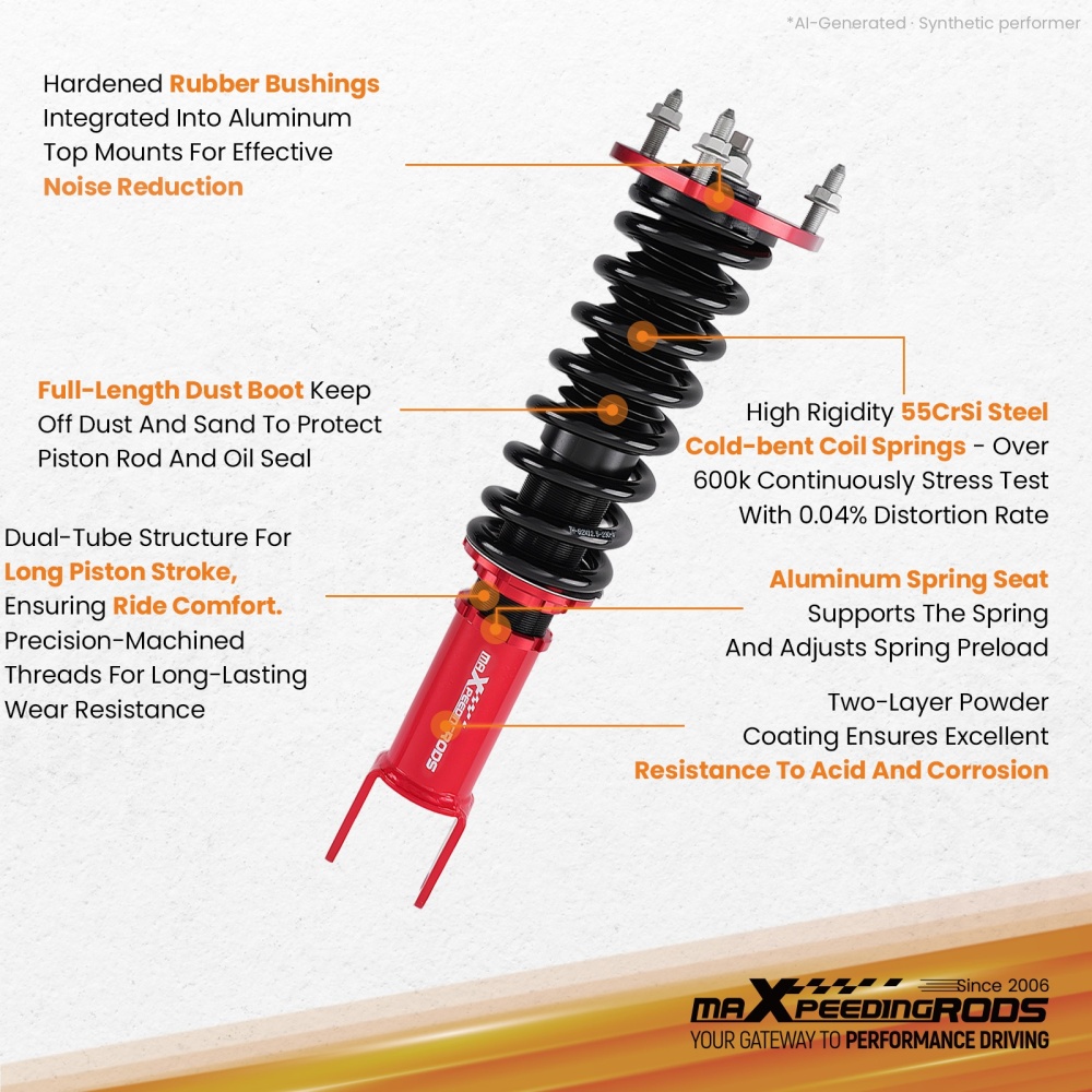 Adjustable Coilovers Suspension Lowering Kit compatible for Mazda Miata MX-5 NC 06-15