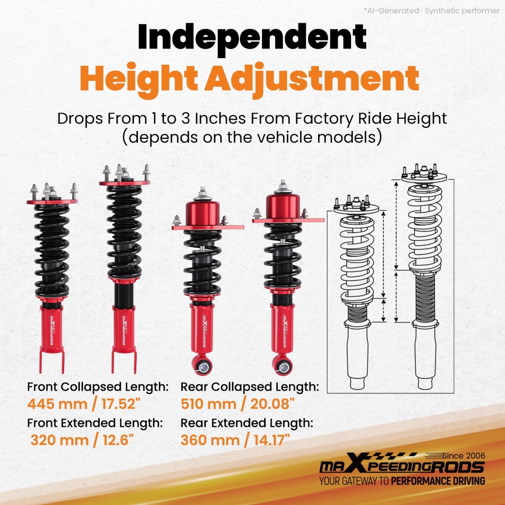 Adjustable Coilovers Suspension Lowering Kit compatible for Mazda Miata MX-5 NC 06-15