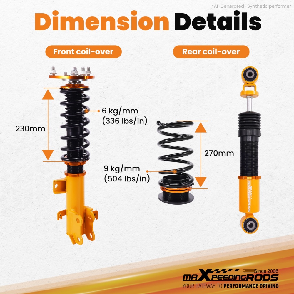Compatible for Honda Odyssey 1999 - 2004 Shock Absorbers Adjustable Height Coilovers Suspension Kit Lowering Kit