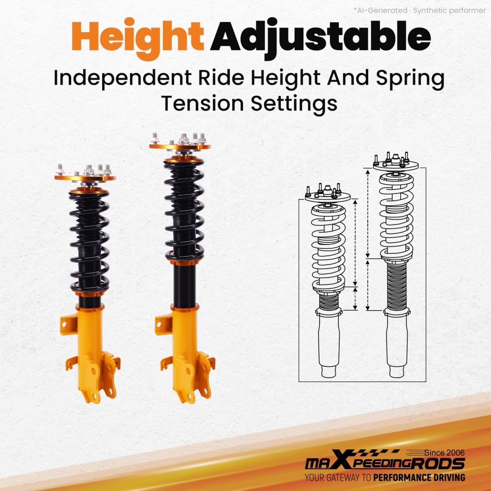 Compatible for Honda Odyssey 1999 - 2004 Shock Absorbers Adjustable Height Coilovers Suspension Kit Lowering Kit
