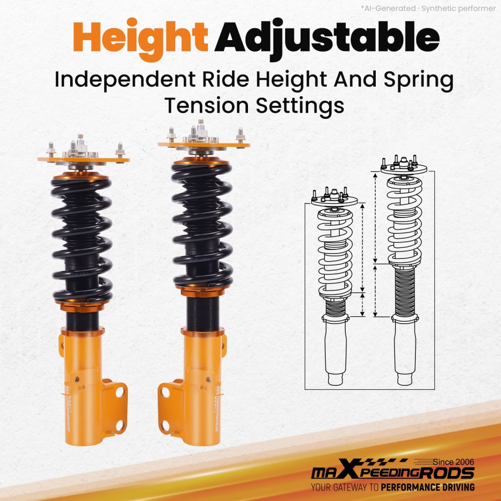 Adjustable Coilovers compatible for Toyota Corolla (E140) AZE141L XRS 2009-2010 Coil Over Spring Shock Absorbers Struts Golden Lowering Kit