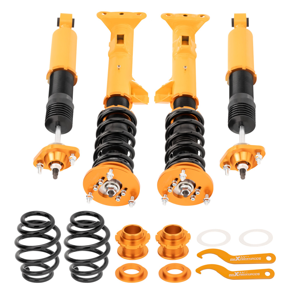 Maxpeedingrods puntales de resorte helicoidal de altura ajustable compatible para BMW 3 Convertible (E36) 318i; 320i; 323i; 325i; 328i; (03/1993-04/1999)