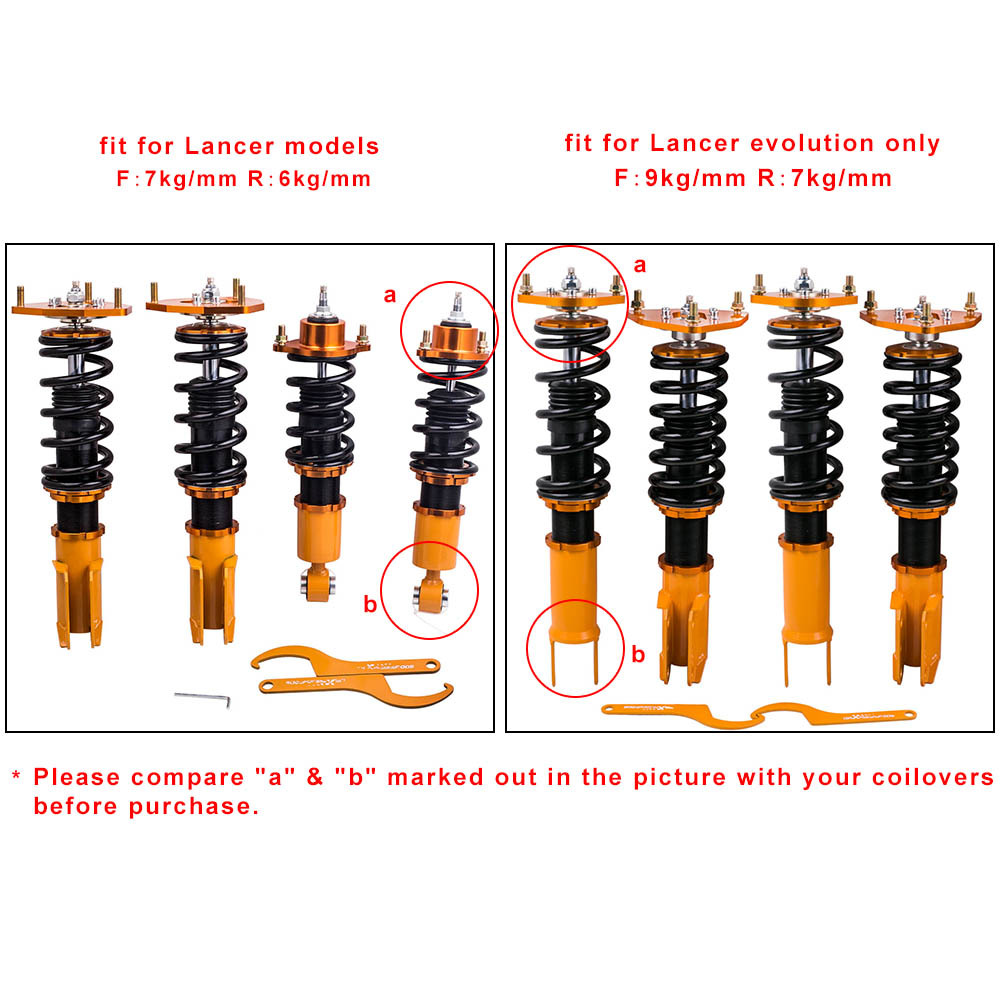 Non adj Damper Suspension Coilovercompatible compatible para Mitsubishi Evolution / Lancer Evo 7 8 9 CT9A 2001-2007