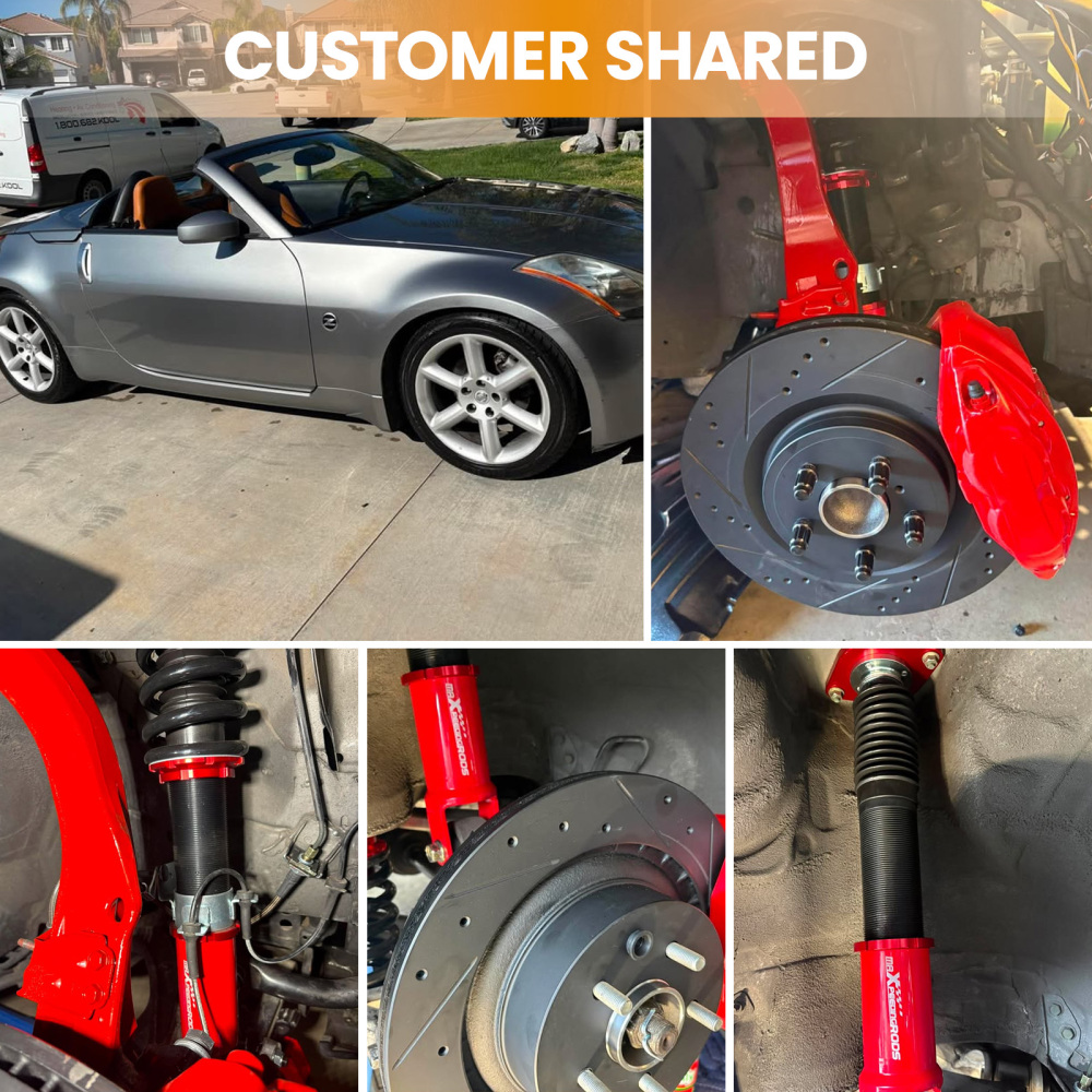 4x Coilover Suspensión Amortiguador compatible para Nissan 350z Z33 2003-2008 compatible para Infiniti G35