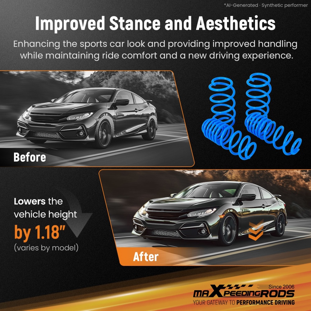 Lowering Springs 30mm compatible for VW Scirocco Mk3 1.4 2.0 TSI TDI 2008-2017