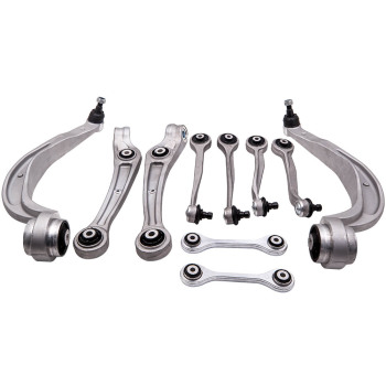 10-Part Control Arm Kit Upper+Lower Front compatible for Audi A4 8k B8 A5 8t 07-09 8f suspension arms
