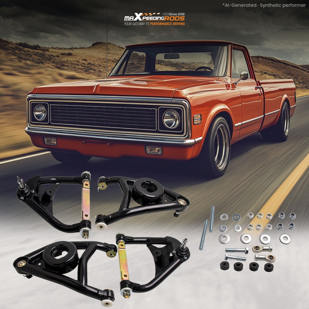 Tubular Heavy Duty Upper Suspension Control Arms Rubber Set compatible for Chevy Chevelle