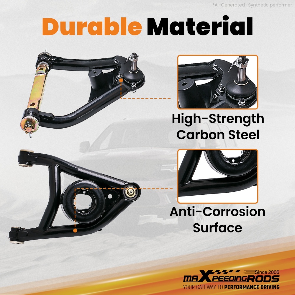 Tubular Heavy Duty Upper Suspension Control Arms Rubber Set compatible for Chevy Chevelle