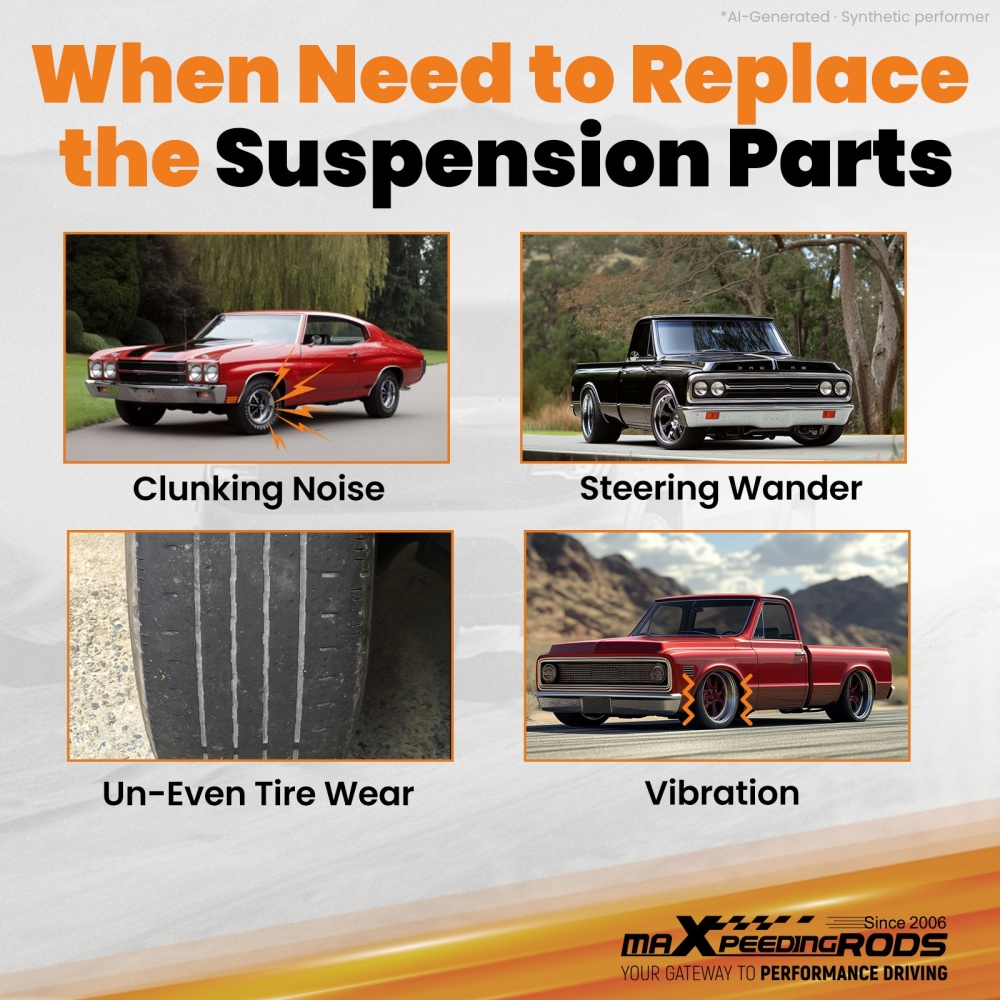 Tubular Heavy Duty Upper Suspension Control Arms Rubber Set compatible for Chevy Chevelle